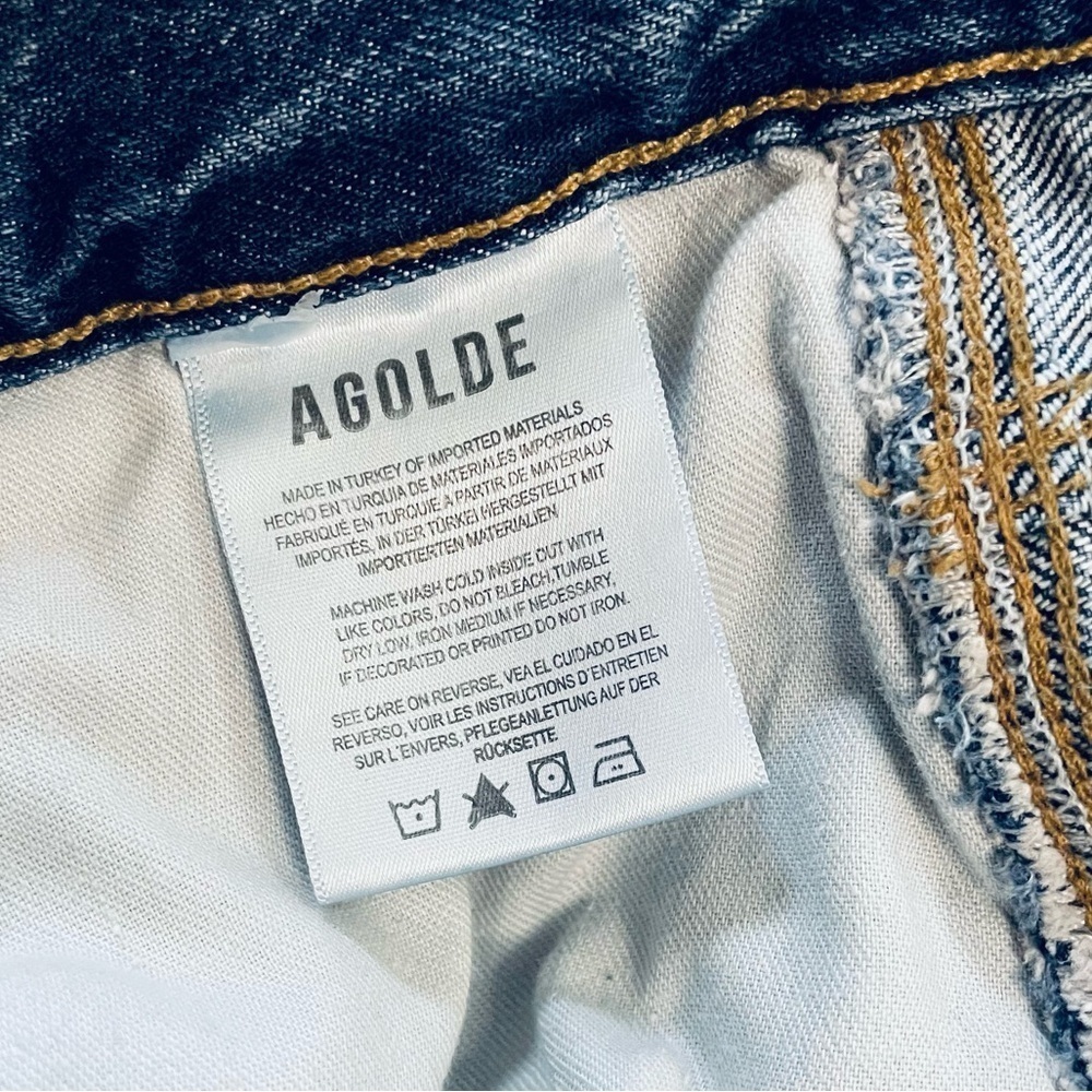 AGOLDE Magda Wide Leg Carpenter-Style Blue Denim Jeans Size 32 - Picture 10 of 10